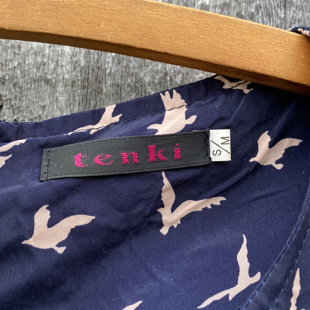 Bird Print Dress with Pockets - Picture 5 of 5